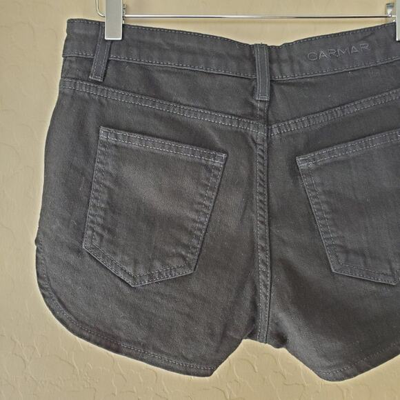 Carmar Black Distressed Side Zipper Denim Shorts - Picture 7 of 9